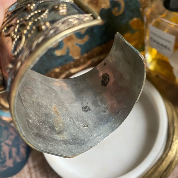 Lapis lazuli Afghan style middle eastern cuff bracelet - Picture 8 of 11